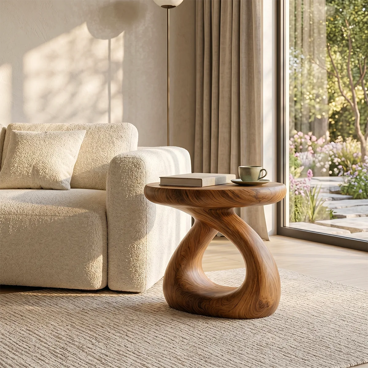 Sculptural Loop End Table with Organic Modern Silhouette TH003-7711