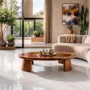 Modern Elliptical Coffee Table | Organic Wood Coffee Table for Living Room TH003-8585