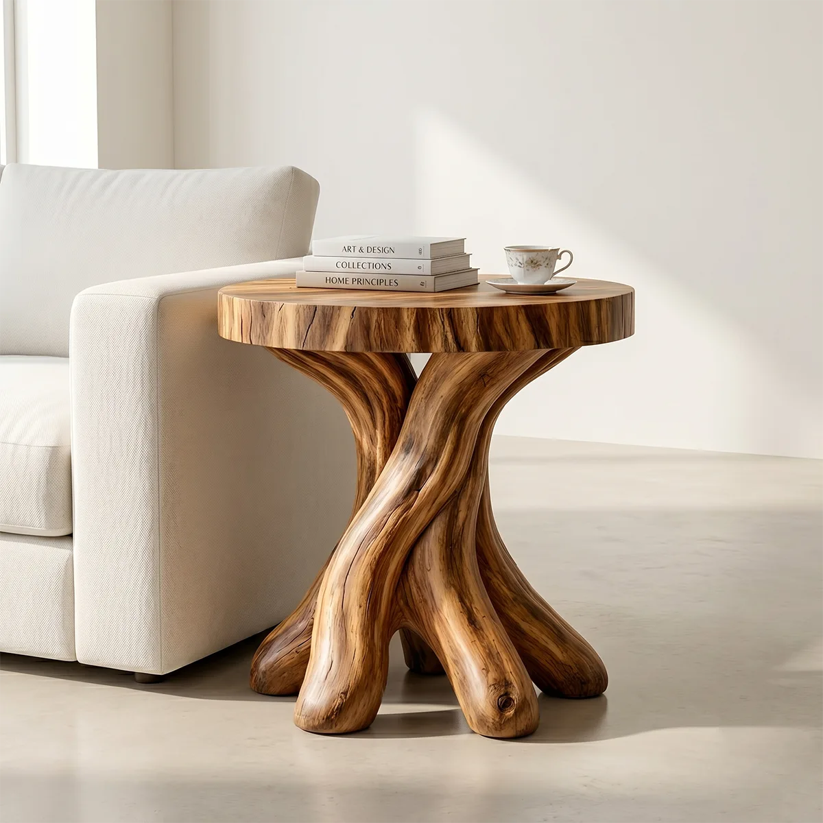 Twisted Root Solid Wood Side Table | Sculptural End Table TH003-6899