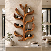 Sculptural Solid Wood Tree Wine Rack for Modern Homes & Wine Lovers TT006-8934