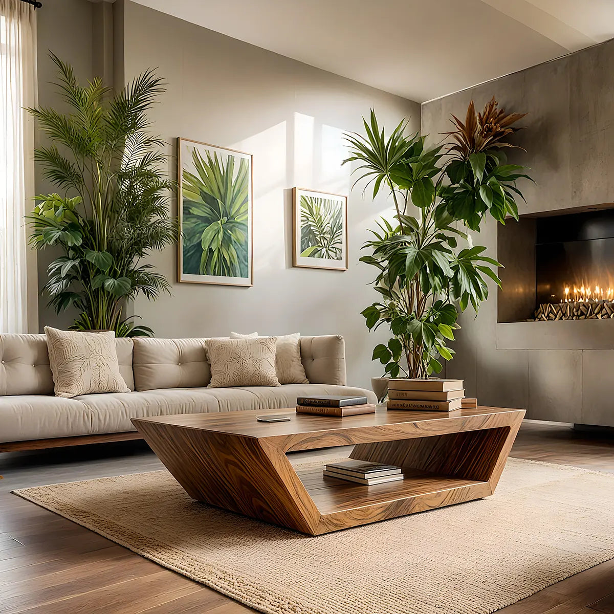 Modern Solid Wood Coffee Table with Open Shelf Storage TT006-2658