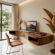 Curved Floating Desk | Modern Wall Mounted Home Office Desk TH003-1100