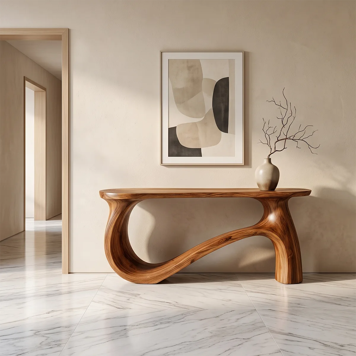Modern Sculptural Console Table | Organic Entryway Hallway Accent Table TH003-2530