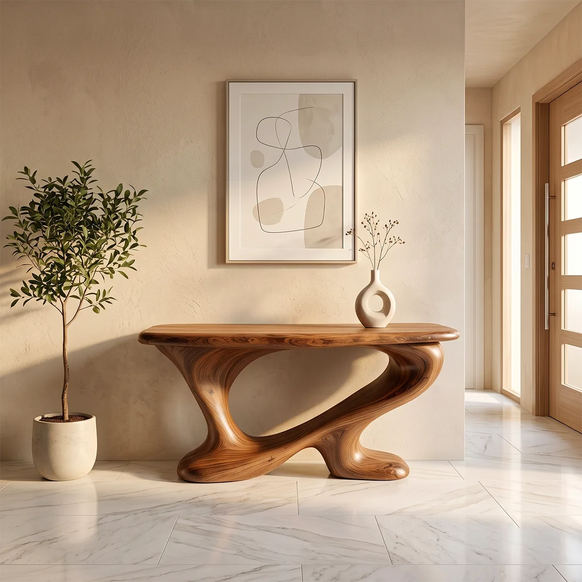 Modern Sculptural Console Table | Contemporary Entryway Hallway Accent Table TH003-1239