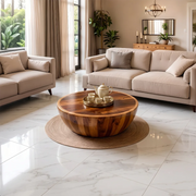 Modern Round Coffee Table | Sculptural Bowl Pedestal Center Table for Living Room TH003-2435