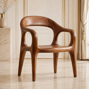 Handcrafted Organic Wood Chair with Sculptural Curved Frame TT006-2074