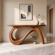 Modern Organic Console Table | Sculptural Entryway Table with Flowing Loop Base TH003-1954