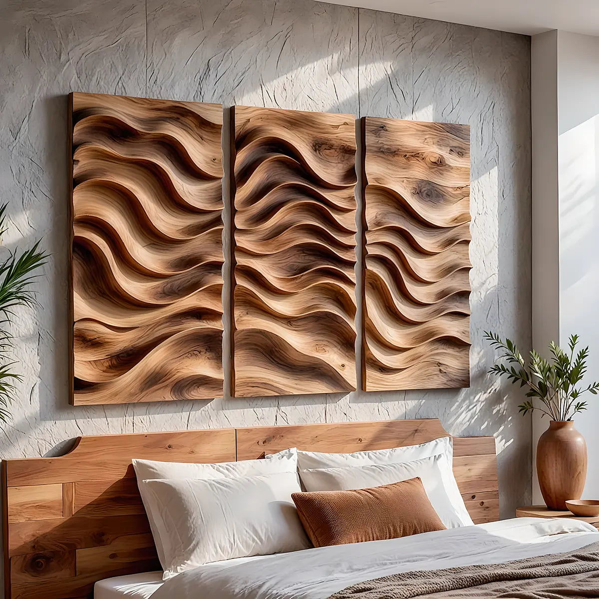 Abstract Wave Wood Wall Art | Modern Wooden Wall Decor for Living Room, Bedroom & Office TT006-3787