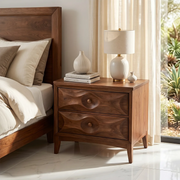 Modern Nightstand with Drawers | Sculptural Contemporary Bedside Table TH003-9402