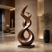 Handcrafted Solid Wood Abstract Floor Sculpture – Sculptural Organic Statement Art TT006-9830