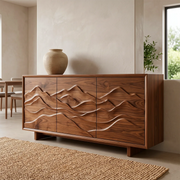 Mountain Carved Solid Wood Sideboard | Organic Modern Buffet Cabinet for Dining & Living Room TH003-7719