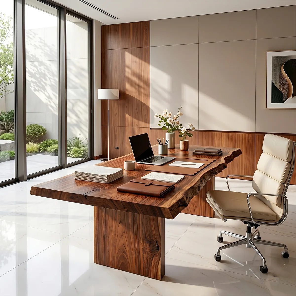 Live Edge Executive Desk | Modern Office & Conference Table TH003-7346