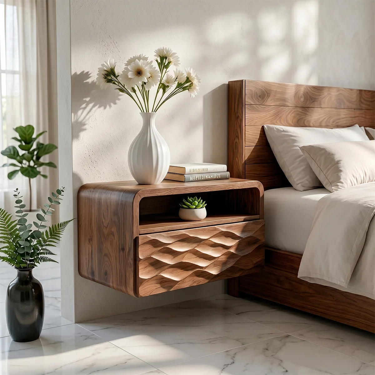 Floating Nightstand | Modern Wall Mounted Bedside Table TH003-9923