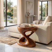 Infinity Twist Sculptural End Table, Modern Side Table for Living Room & Lounge Spaces TH003-6538