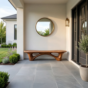 Organic Sculptural Bench with Architectural Openwork Base TH003-3360
