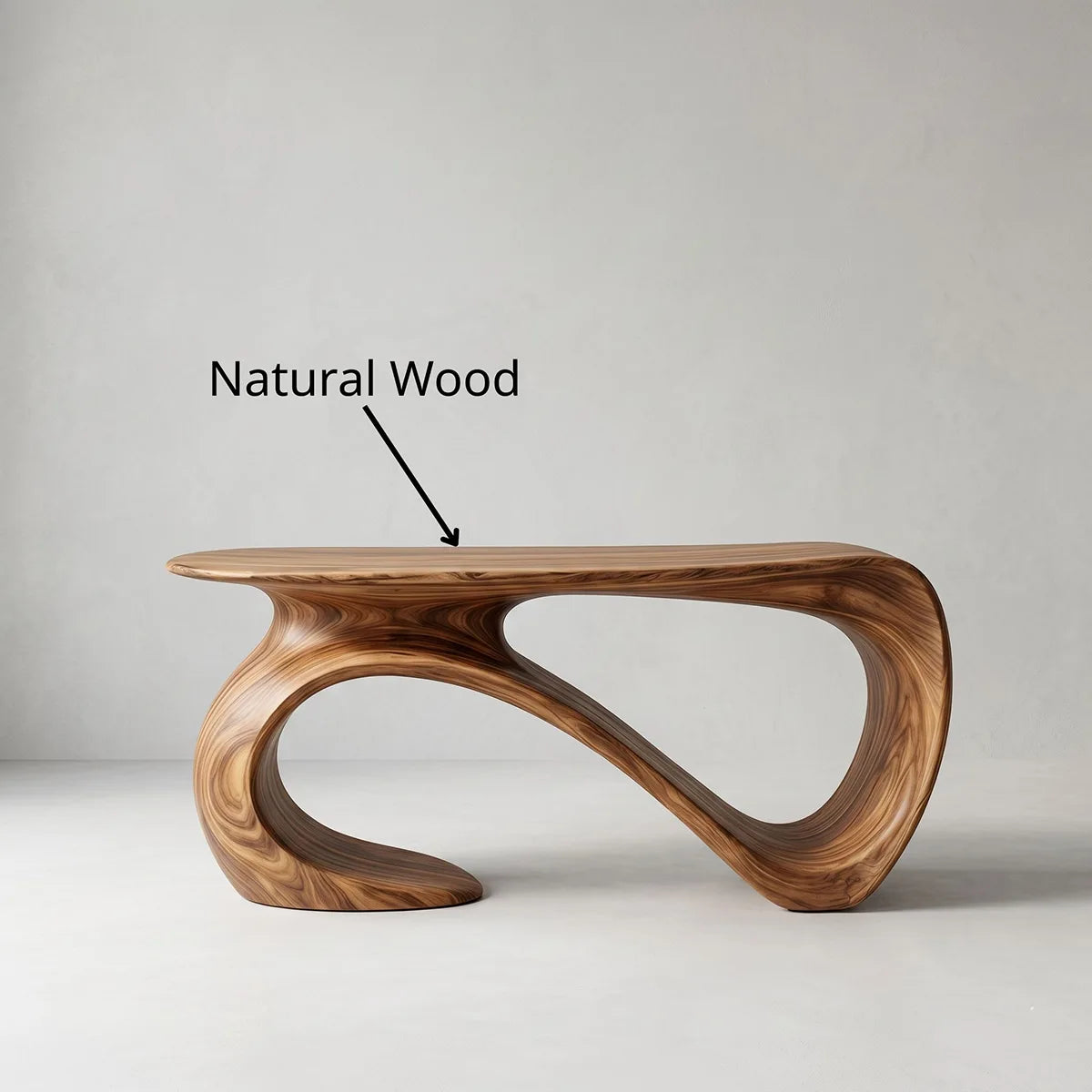 Artistic Solid Wood Entryway Table with Sculptural Design