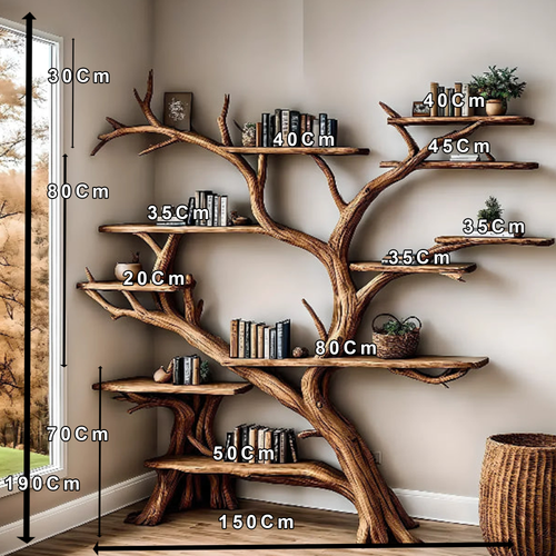 The tree branch bookshelf  handmade