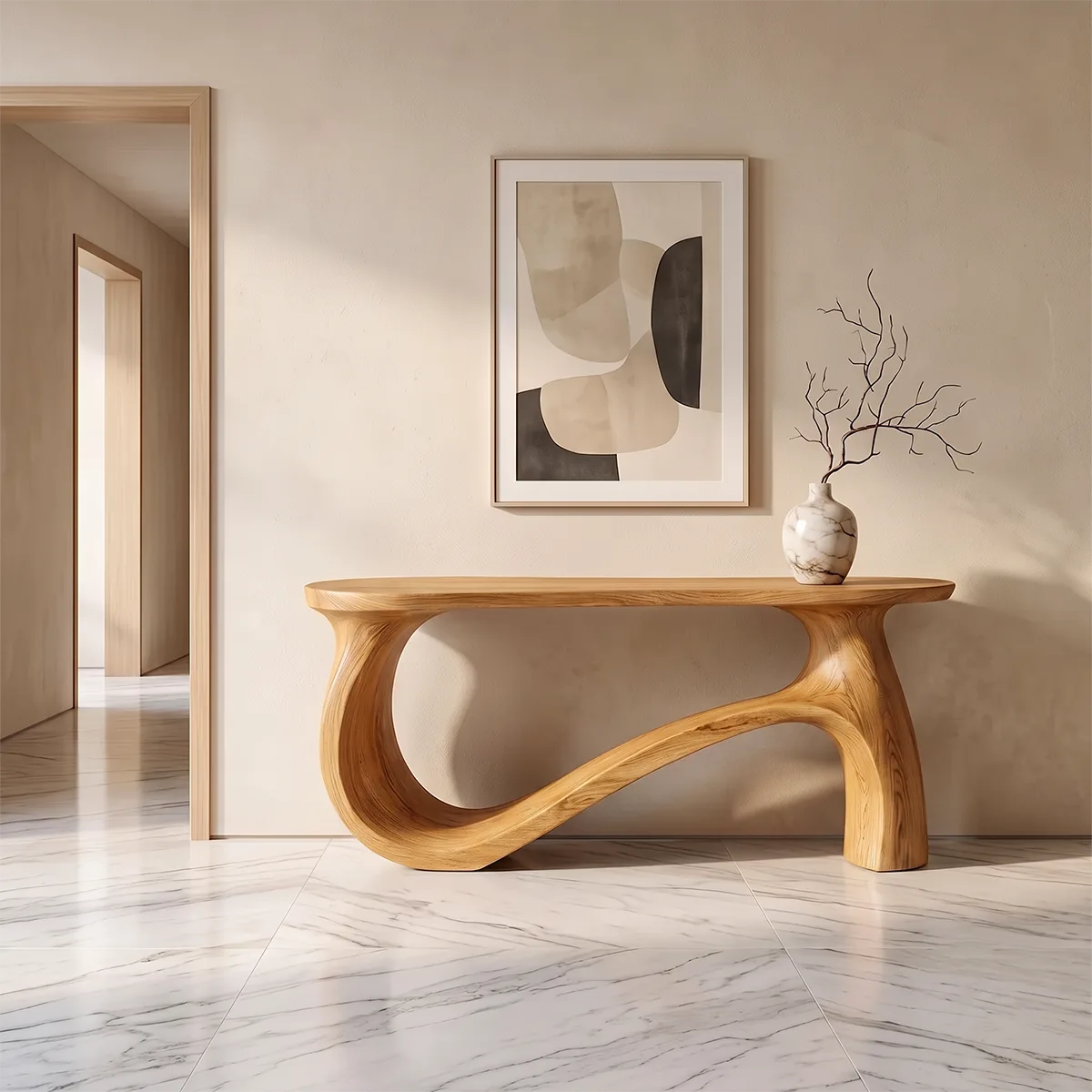 Modern Sculptural Console Table | Organic Entryway Hallway Accent Table TH003-2530