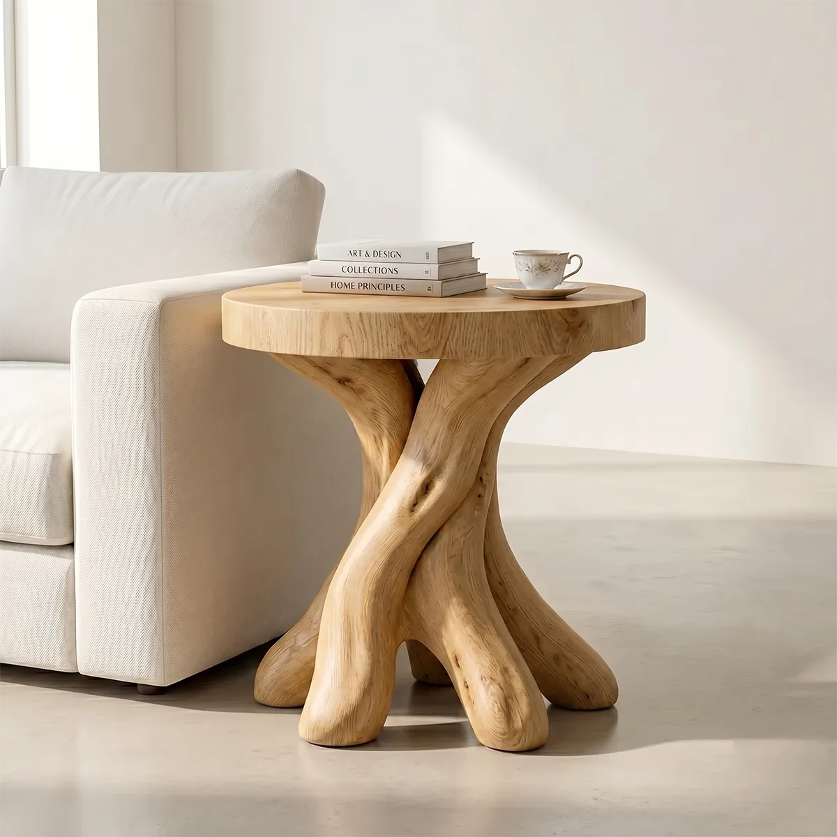 Twisted Root Solid Wood Side Table | Sculptural End Table TH003-6899