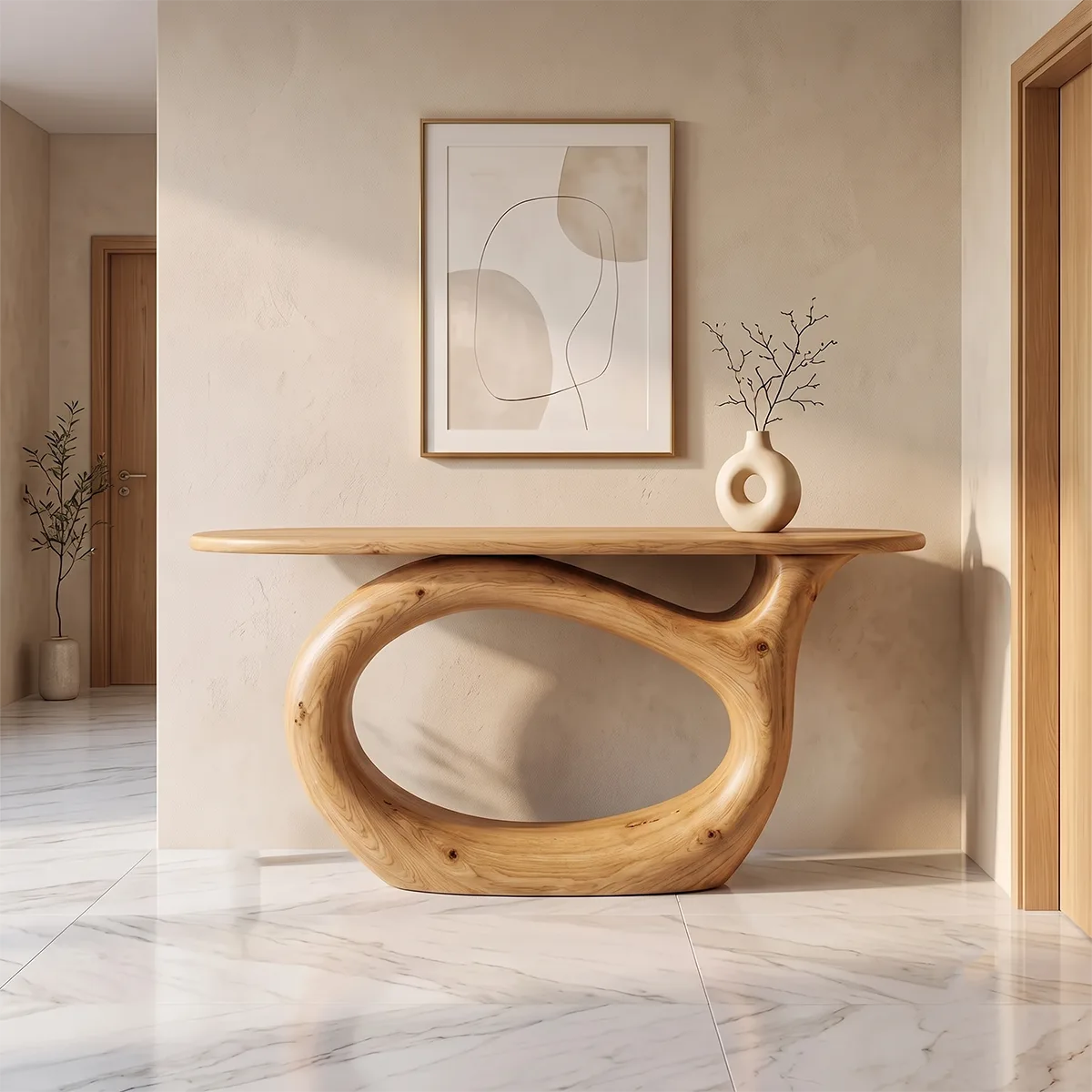 Modern Sculptural Console Table | Organic Contemporary Entryway Accent Table TH003-7296