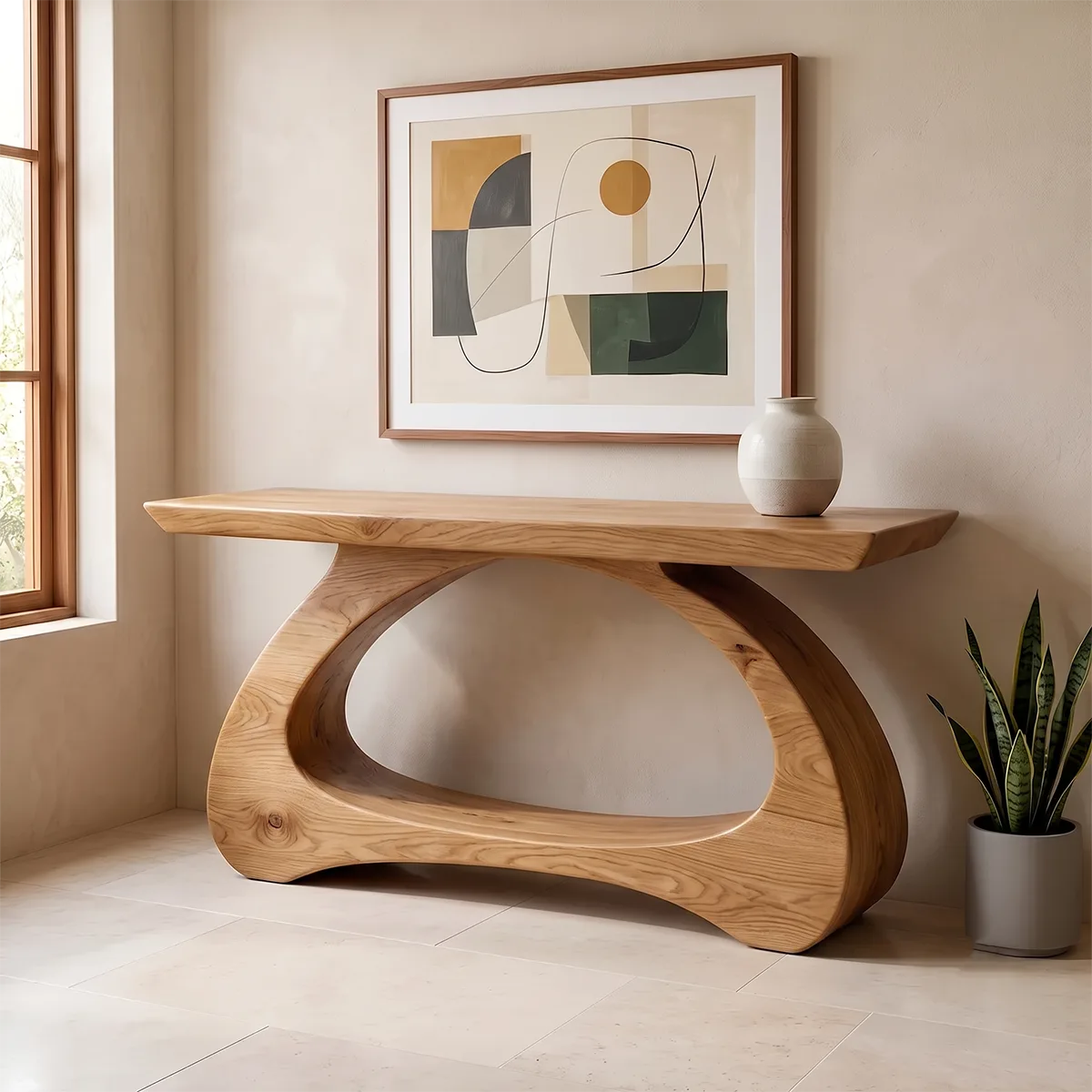 Modern Organic Console Table | Sculptural Entryway Hallway Sofa Table TH003-2093