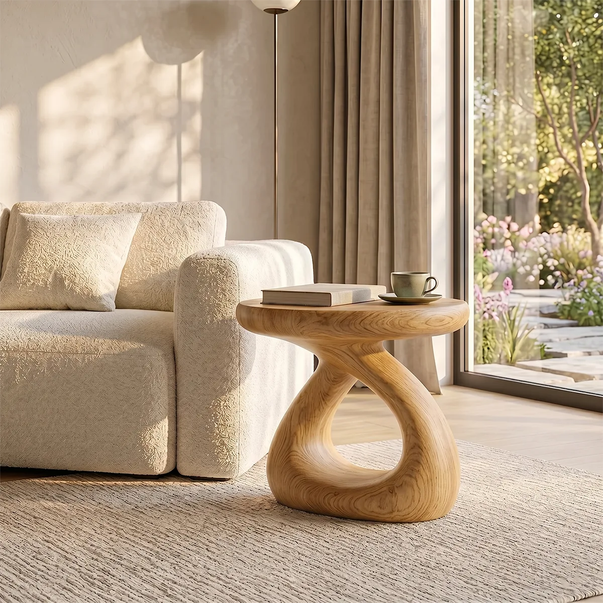 Sculptural Loop End Table with Organic Modern Silhouette TH003-7711
