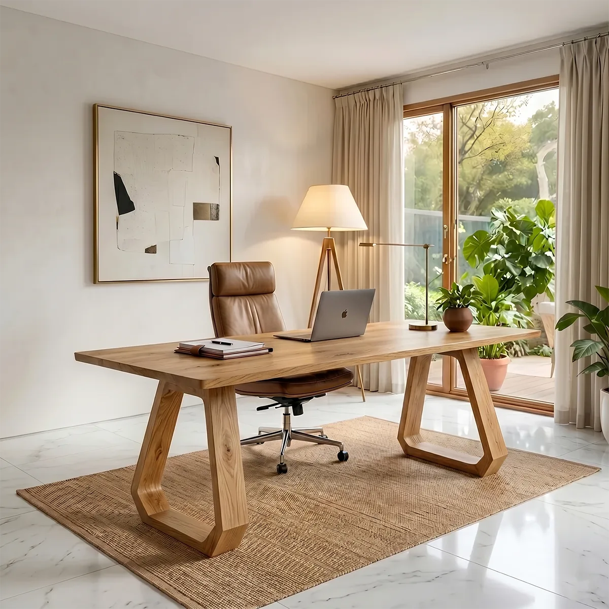 Modern Executive Desk | Geometric Contemporary Office Desk TH003-6396