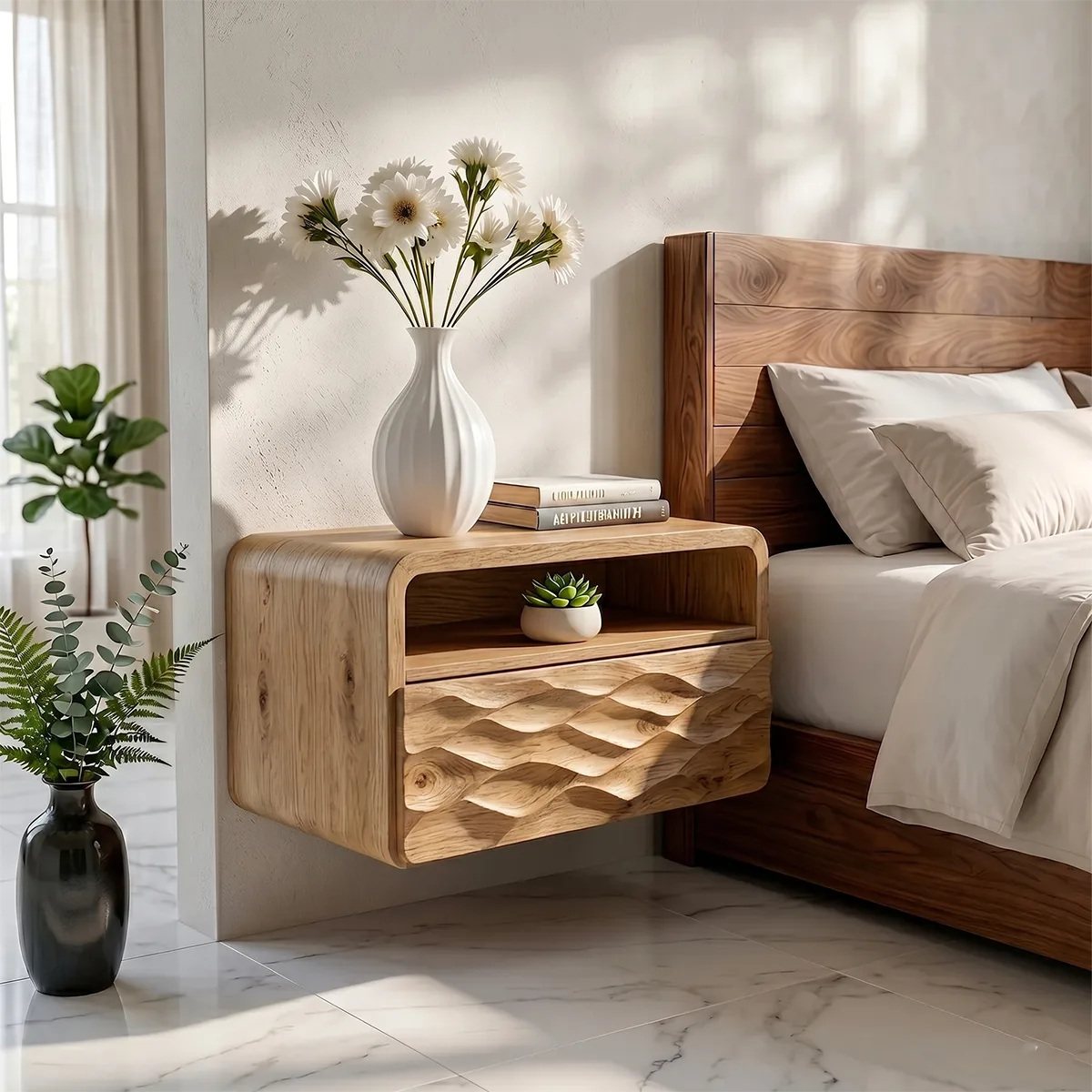 Floating Nightstand | Modern Wall Mounted Bedside Table TH003-9923