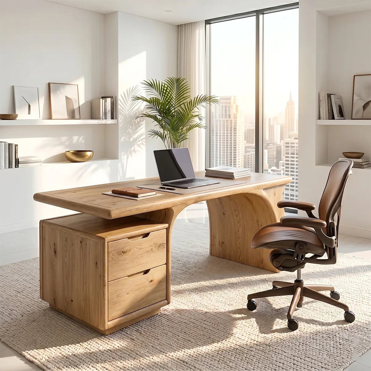 Modern Executive Desk with Drawers | Contemporary Luxury Office Desk TH003-4121
