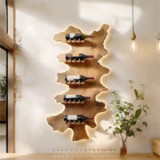 Vertical Live Edge Solid Wood Wine Rack for Home Bars & Wine Lovers HG021-7771