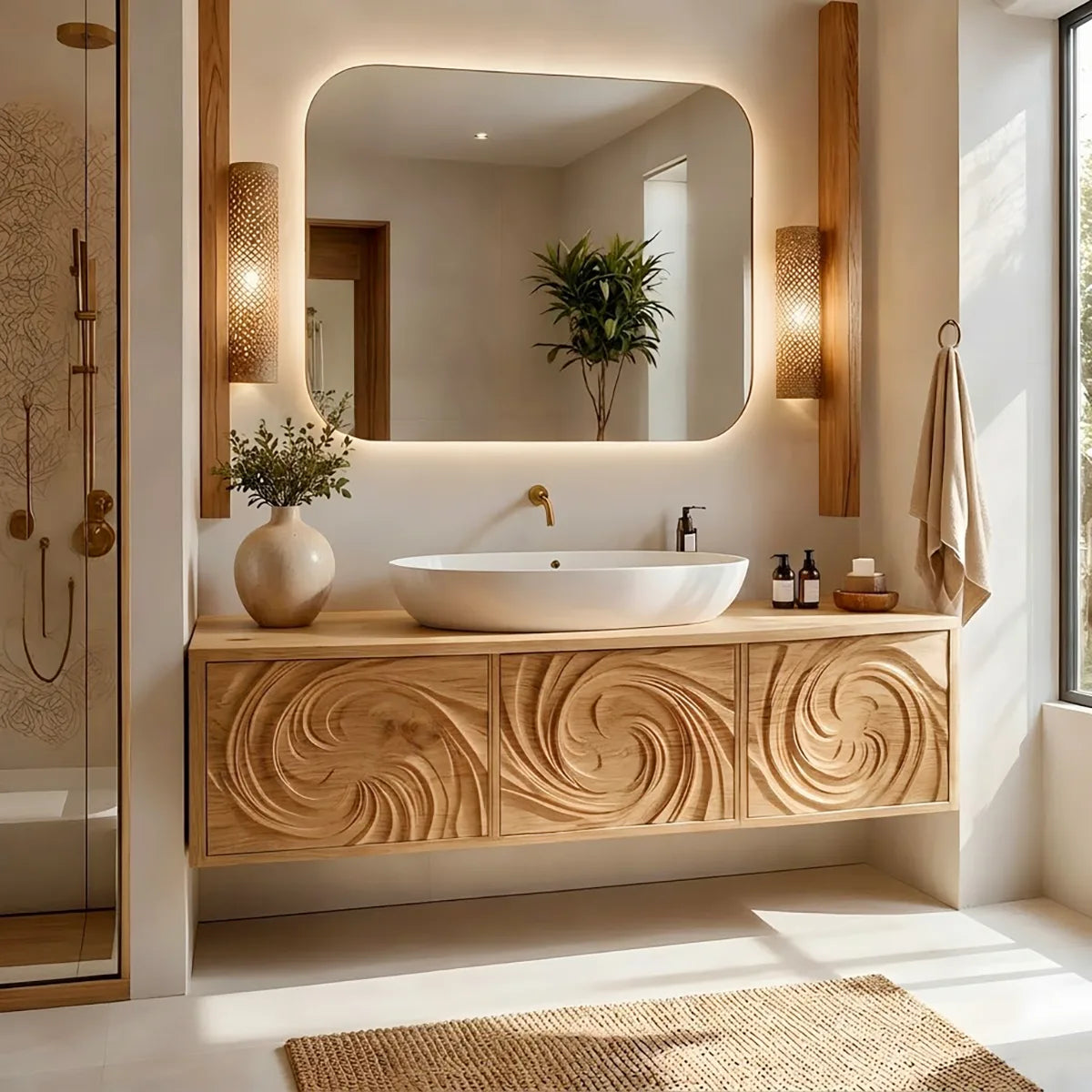 Floating Bathroom Vanity | Modern Wall Mounted Bathroom Cabinet HG021-9026