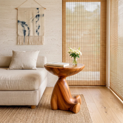 Modern Sculptural End Table | Organic Round Accent Side Table HG021-2912
