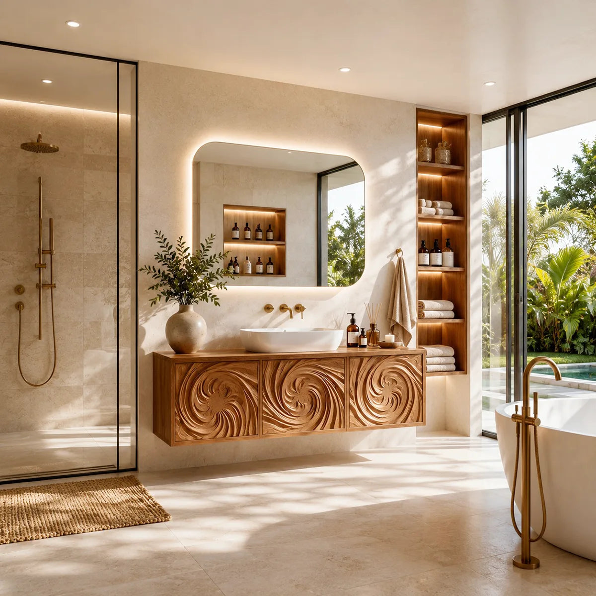 Floating Bathroom Vanity | Modern Wall Mounted Bathroom Cabinet HG021-9026