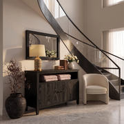 Modern Sideboard with 2 Cabinet Doors and Open Shelf | Versatile Storage Cabinet HG021-7GFQ9LV