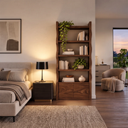 Modern Tall Freestanding Bookshelf | 4-Tier Open Bookcase with 2 Hidden Storage Cabinets HG021-7EAN9UP