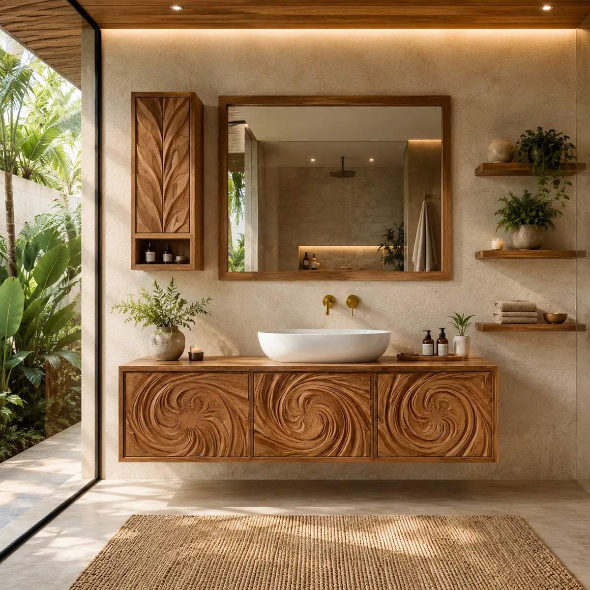 Floating Bathroom Vanity | Modern Wall Mounted Bathroom Cabinet HG021-9026