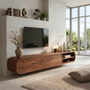 Modern Floating TV Stand | Wall Mounted Entertainment Center with Storage & Open Shelves HG021-2IBO3HC