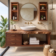 Modern Bathroom Vanity with 3 Drawers & Open Shelf | Freestanding Bathroom Cabinet TT006-3YAD4ZW