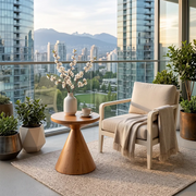 Sculptural Hourglass Wood End Table | Round Flared Pedestal Side Table TT006-5OBC6IL