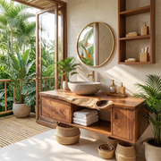 Live Edge Floating Bathroom Vanity | Wall Mounted Vanity with Storage TT006-8ARX9GC