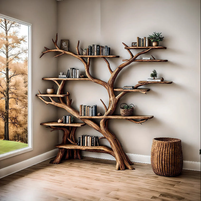 The tree branch bookshelf  handmade