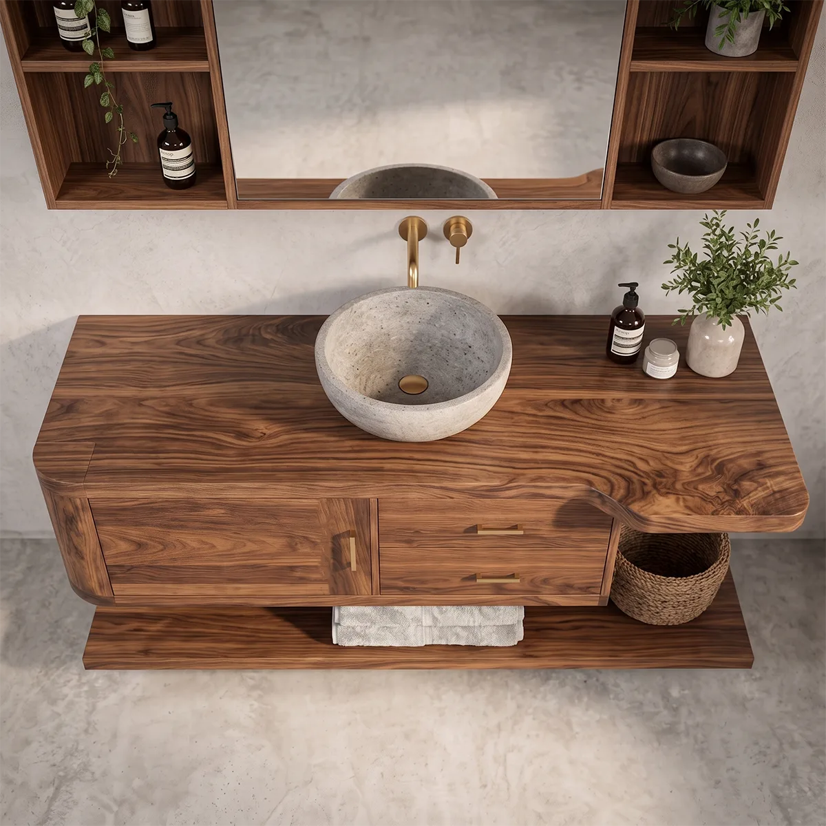 Floating Bathroom Vanity with Drawers & Lower Shelf | Modern Wall Mounted Vanity TT006-1NHY8EM