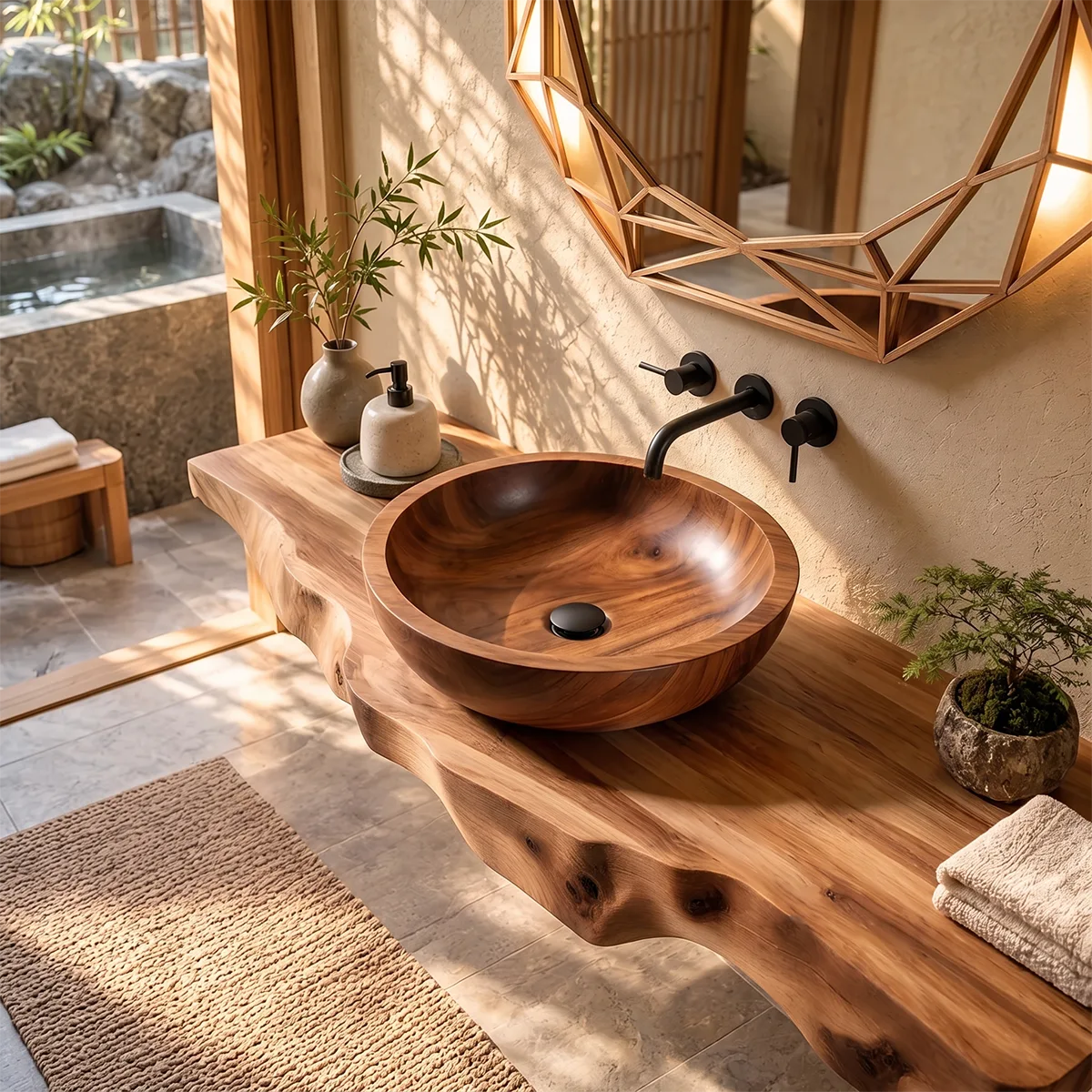 Organic Oval Vessel Sink | Sculptural Countertop Bathroom Basin TT006-2LHS2AX