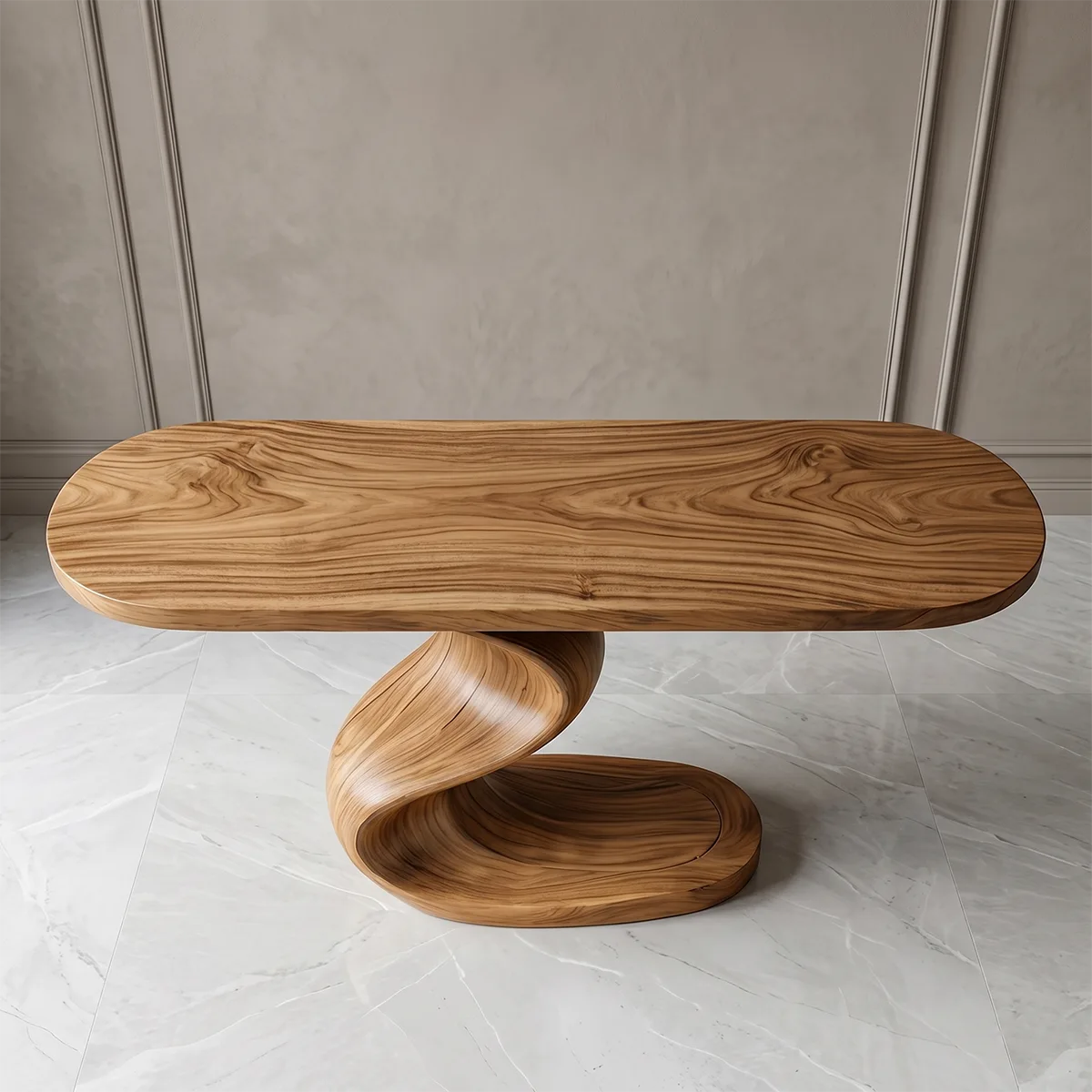 Sculptural Wood Console Table | Modern Entryway Hallway Table
