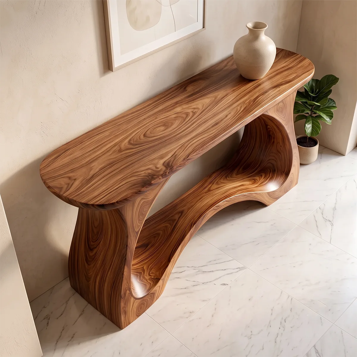 Modern Sculptural Console Table | Minimalist Entryway Hallway Accent Table TH003-6833