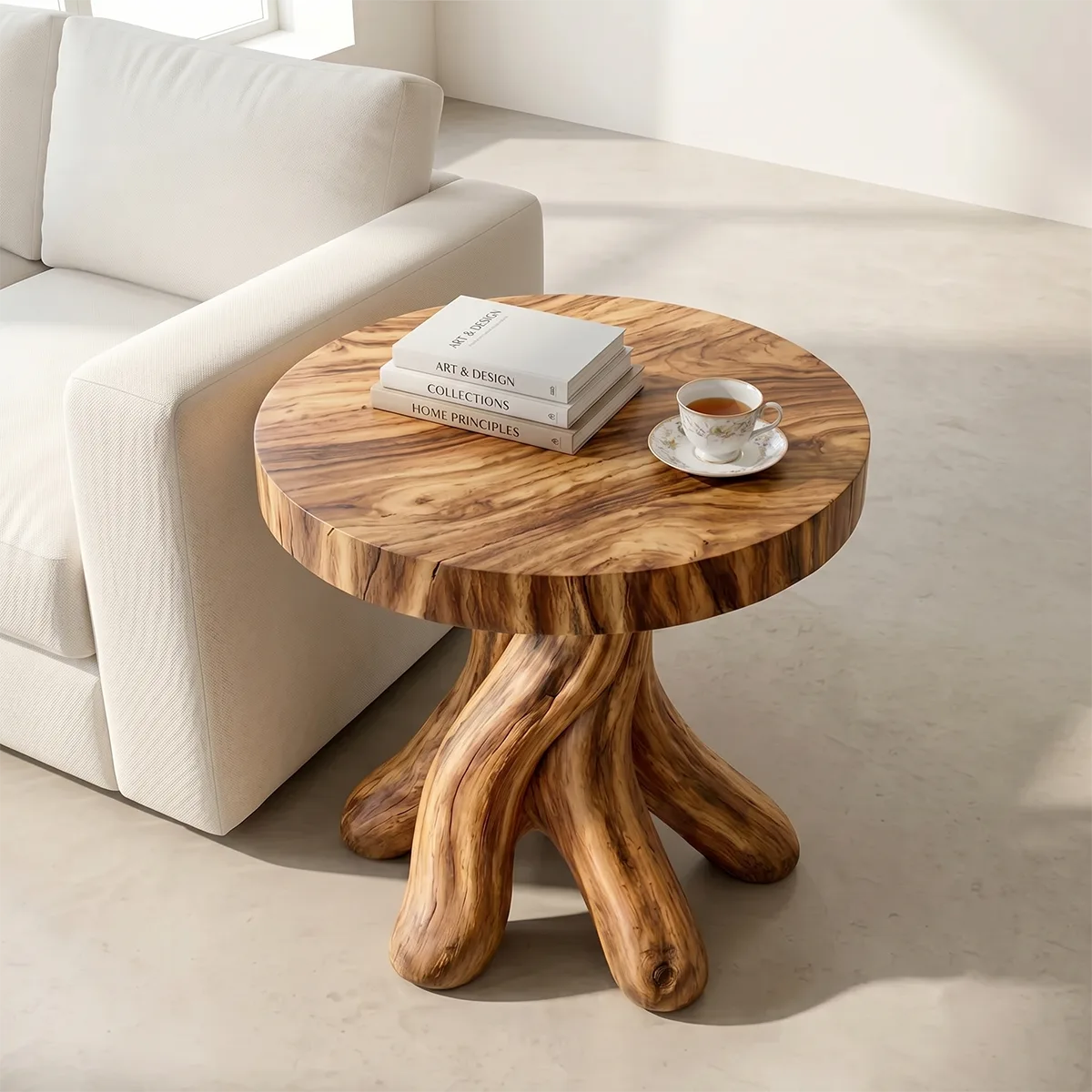 Twisted Root Solid Wood Side Table | Sculptural End Table TH003-6899