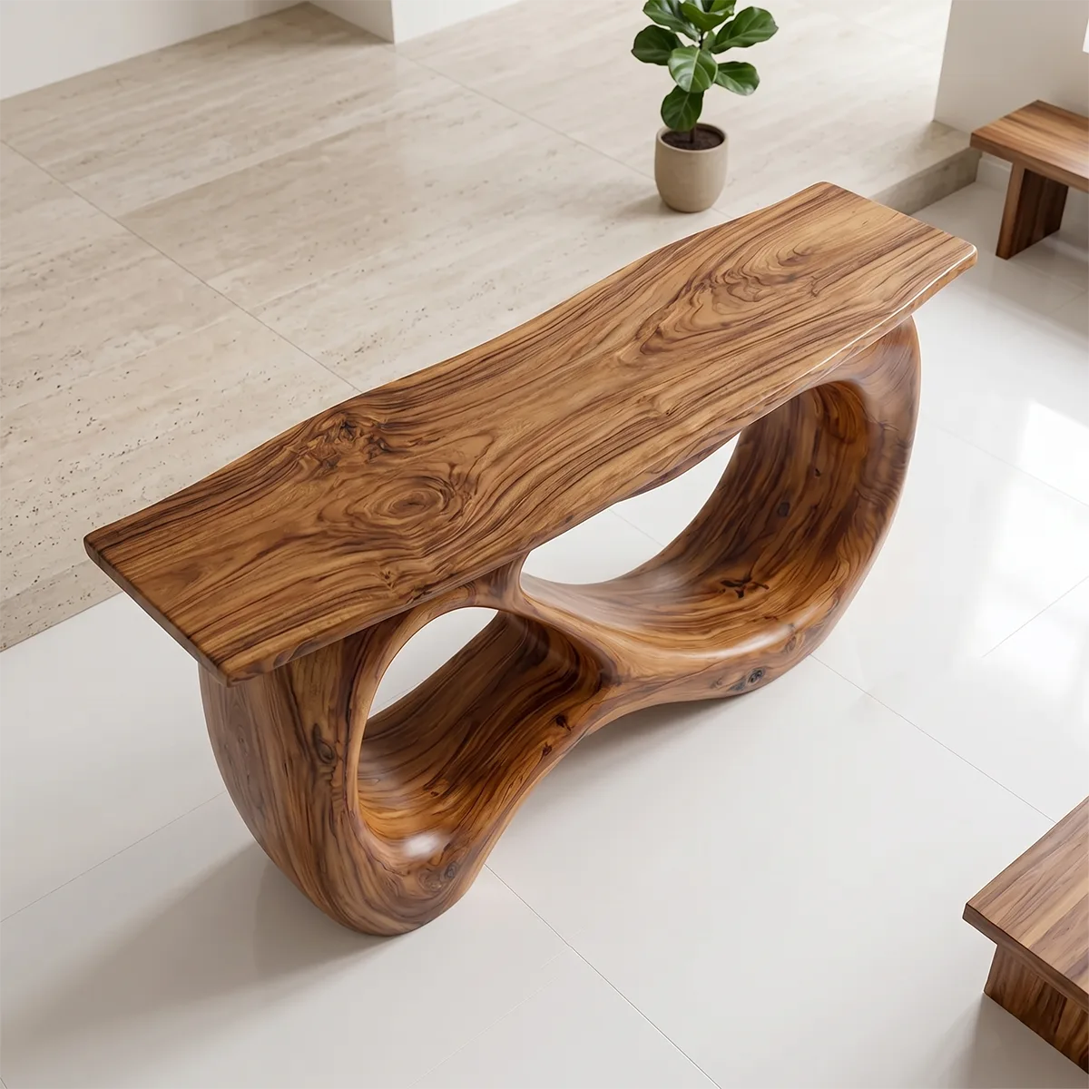 Organic Modern Wood Console Table | Hallway Entryway Table