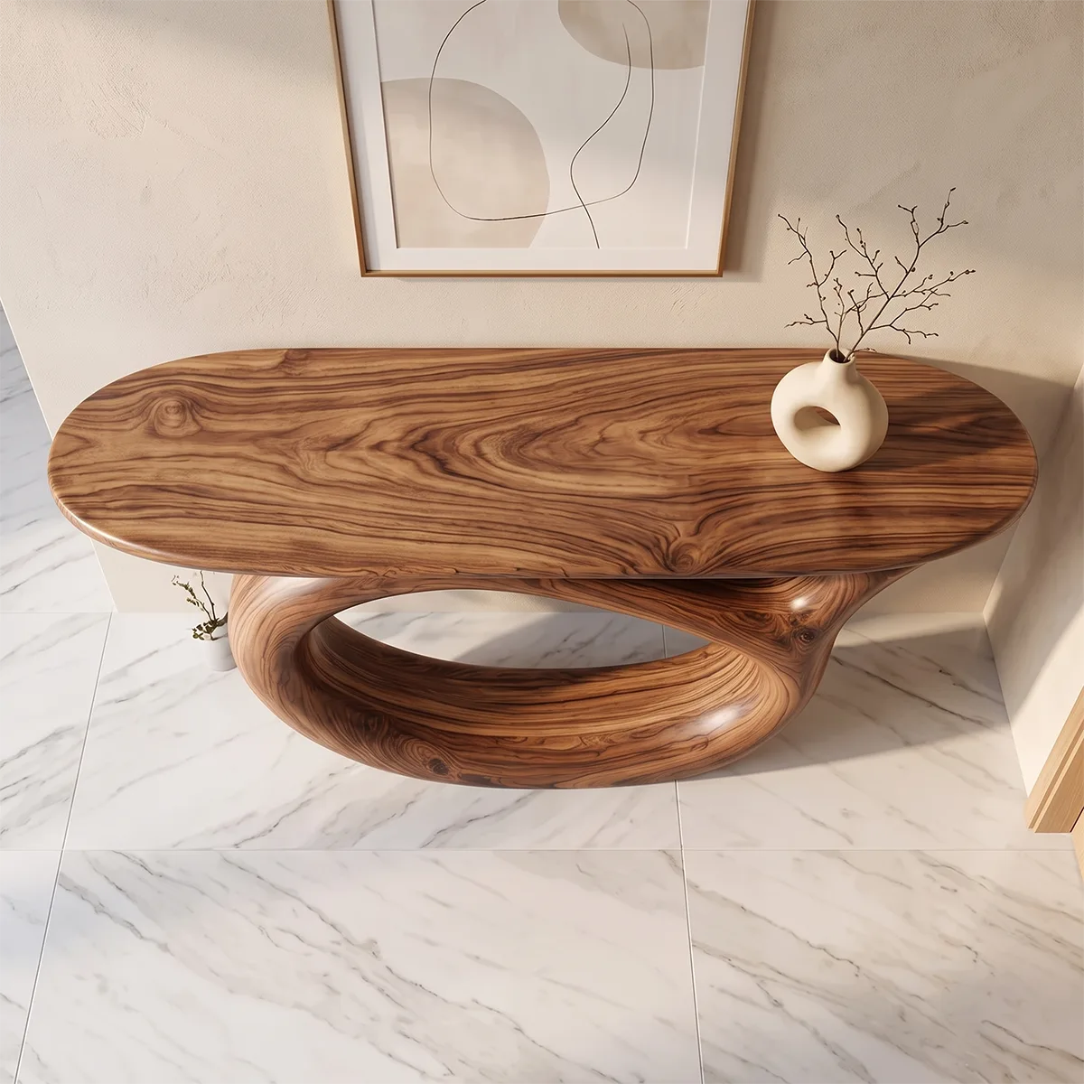 Modern Sculptural Console Table | Organic Contemporary Entryway Accent Table TH003-7296