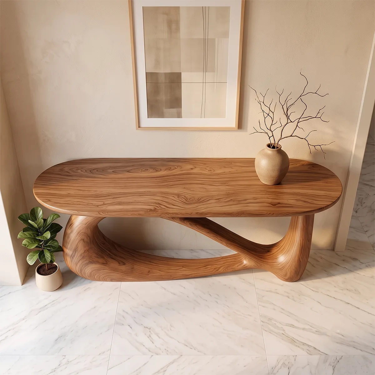 Modern Organic Console Table | Sculptural Entryway Accent Table for Contemporary Homes TH003-8476