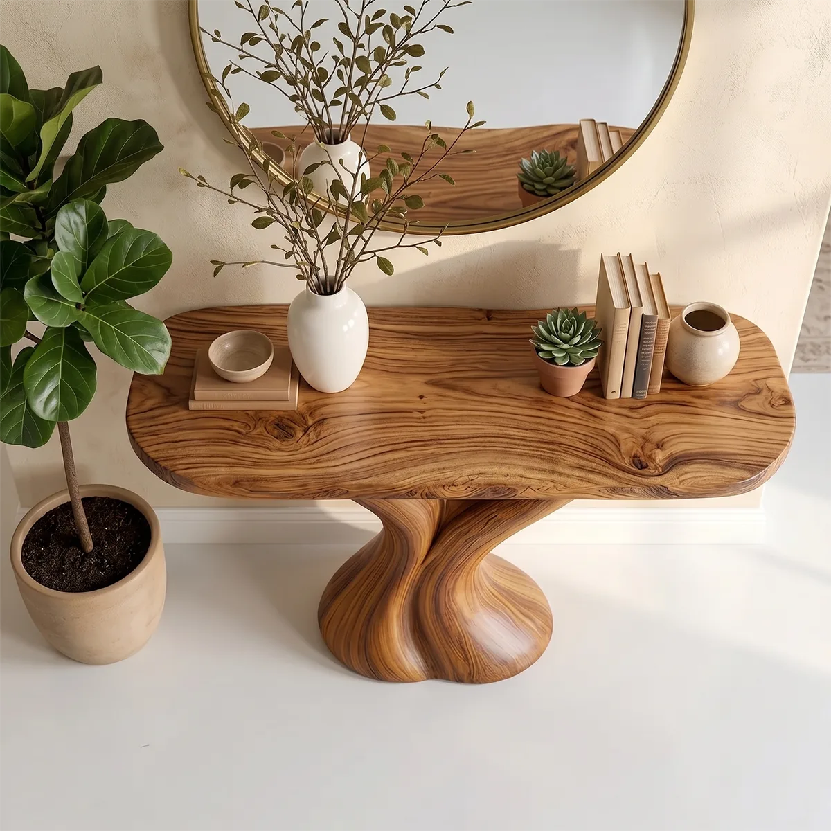 Handcrafted Wooden Console Table, Hallway Table for Modern Home